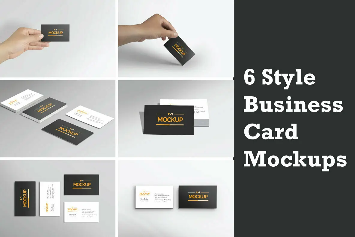 6 Style Business Card Mockups