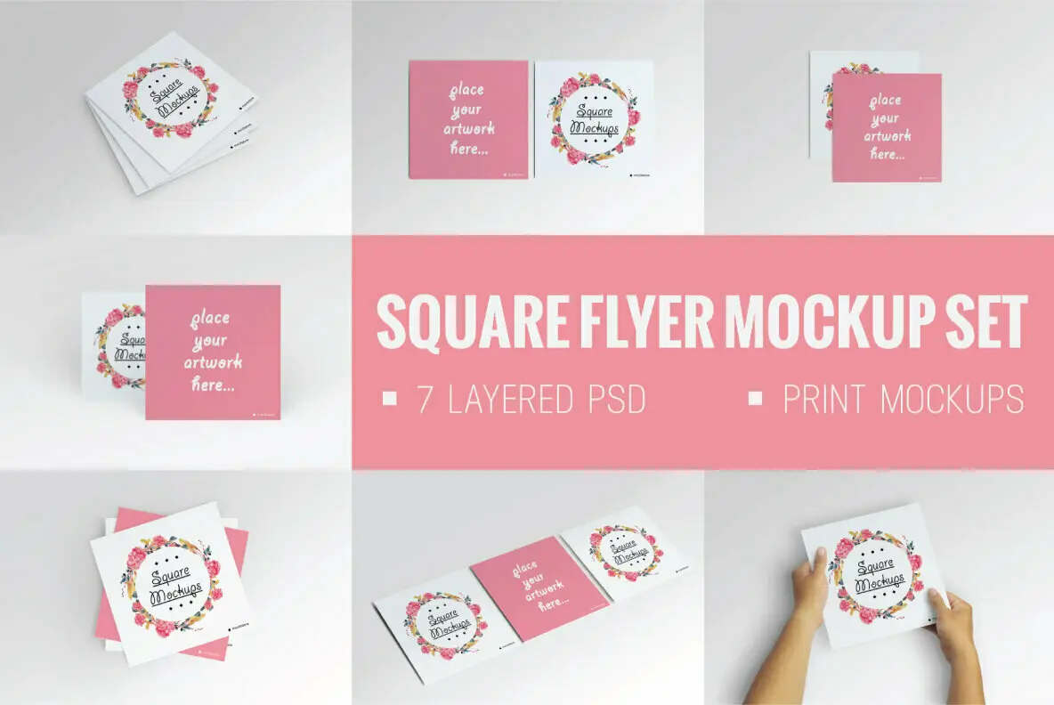 Square Flyer Mock-Up Set