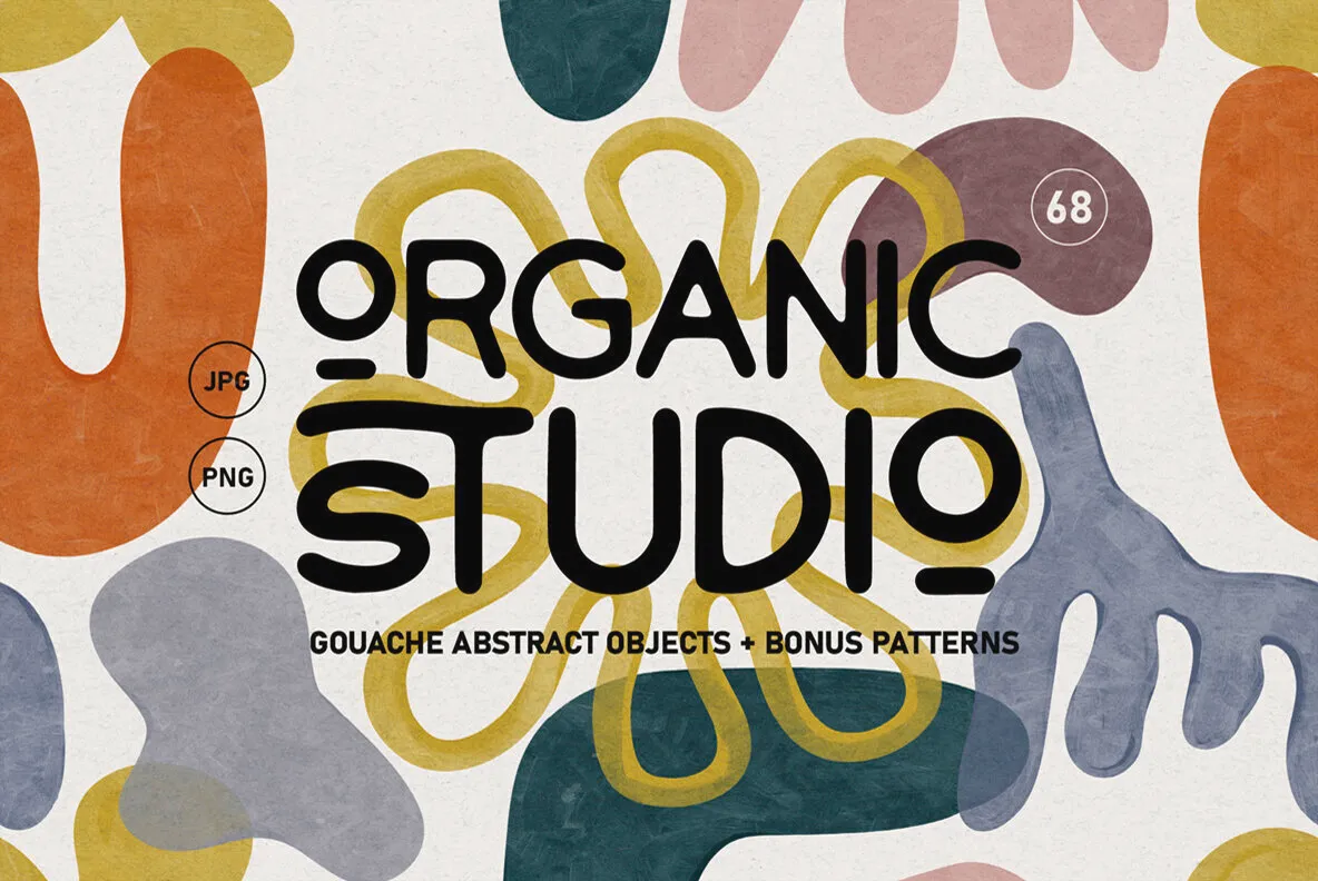 Gouache Organic Studio Clipart