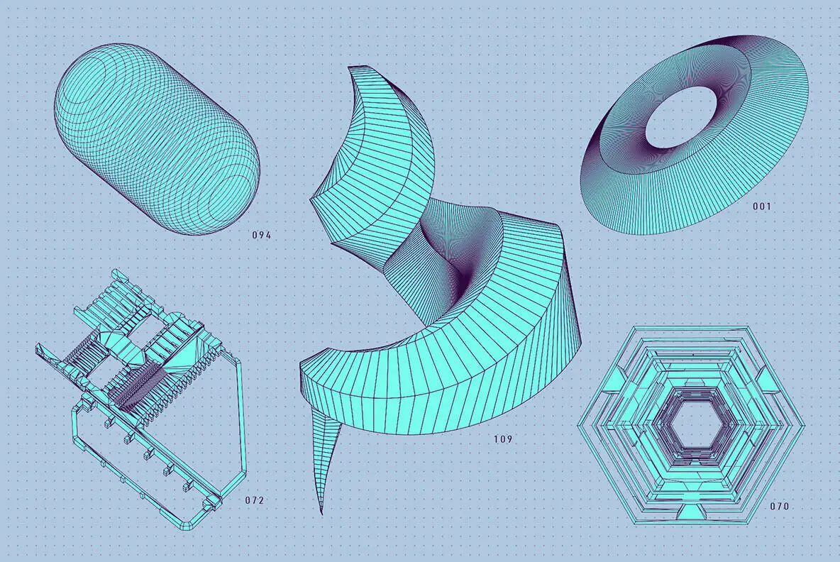 200 Vector Wireframe Shapes Abstract - YouWorkForThem