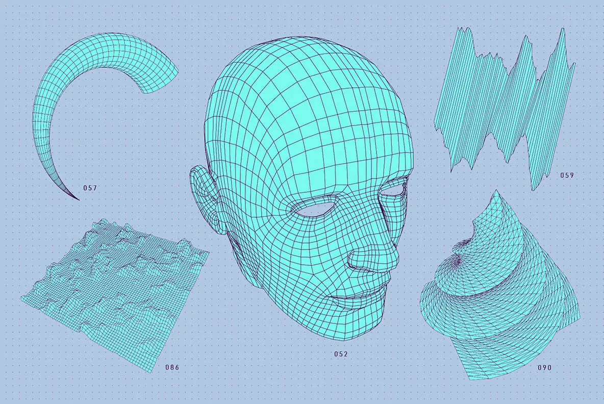 200 Vector Wireframe Shapes Abstract - YouWorkForThem
