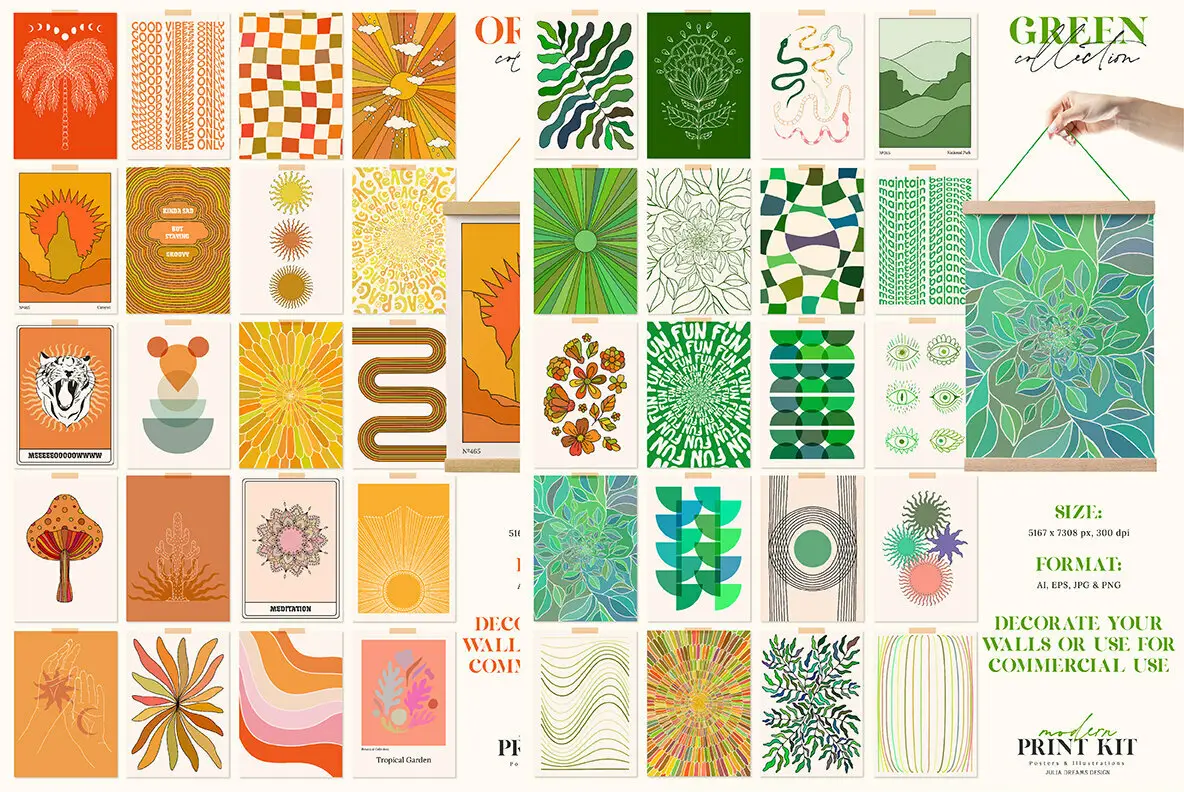 Printable Graphics Kit Modern Print Kit Posters Graphics Graphics - YouWorkForThem