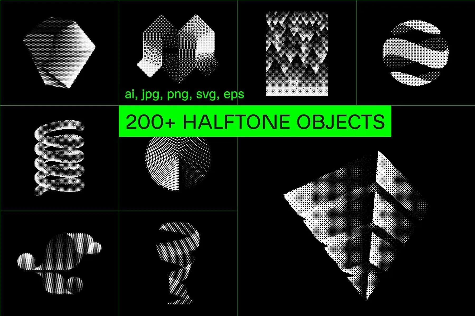 200+ Abstract Halftone Elements