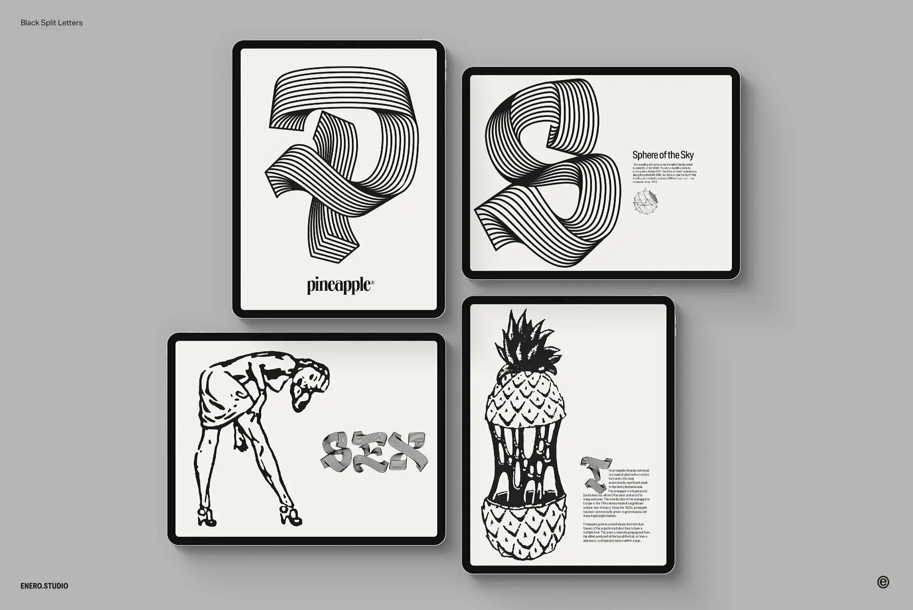 Split Typography Examples Black Split Letters Typography - YouWorkForThem