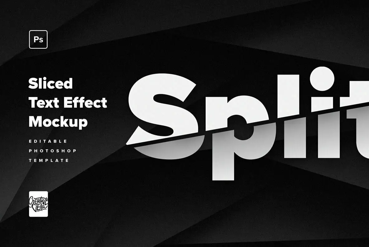 Split - Sliced Text Effect Mockup