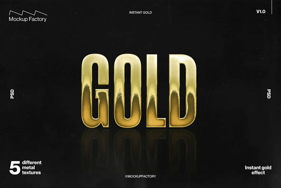 Gold Live Type & Vector Effect