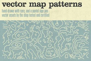 Hand Drawn Vector Map Patterns Volume 01