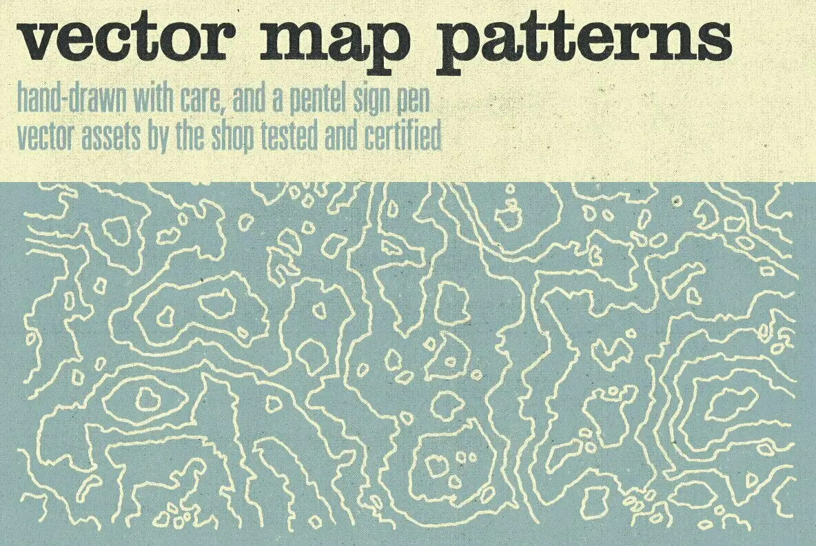 Hand-Drawn Vector Map Patterns Volume 01