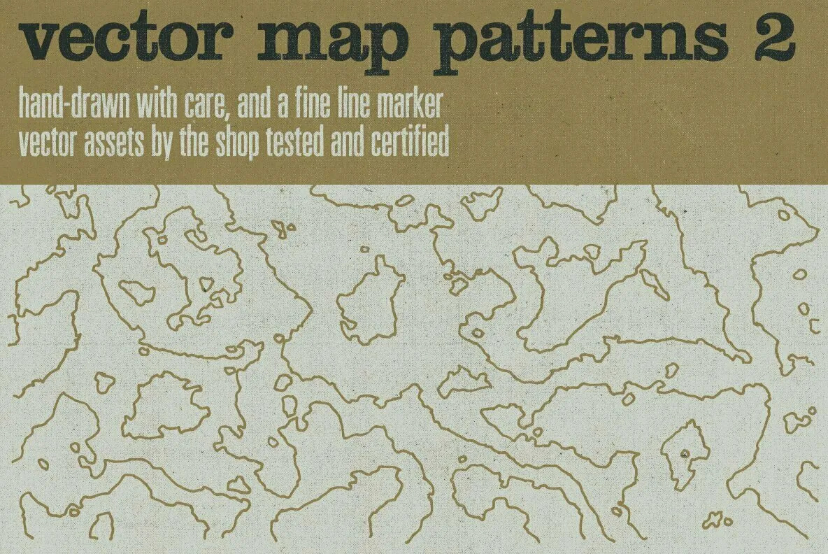 Hand-Drawn Vector Map Patterns Volume 02
