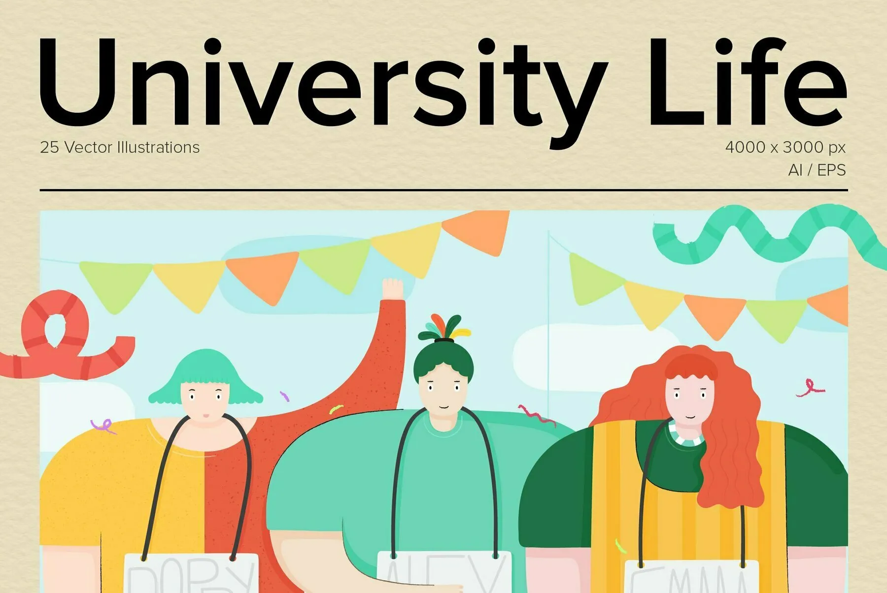 University Life Illustrations - Creative Graphics for Students