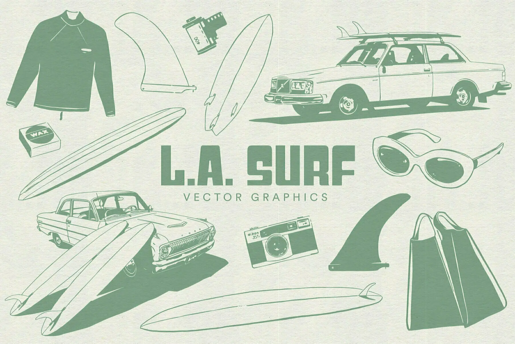 L.A. Surf Vector Graphics