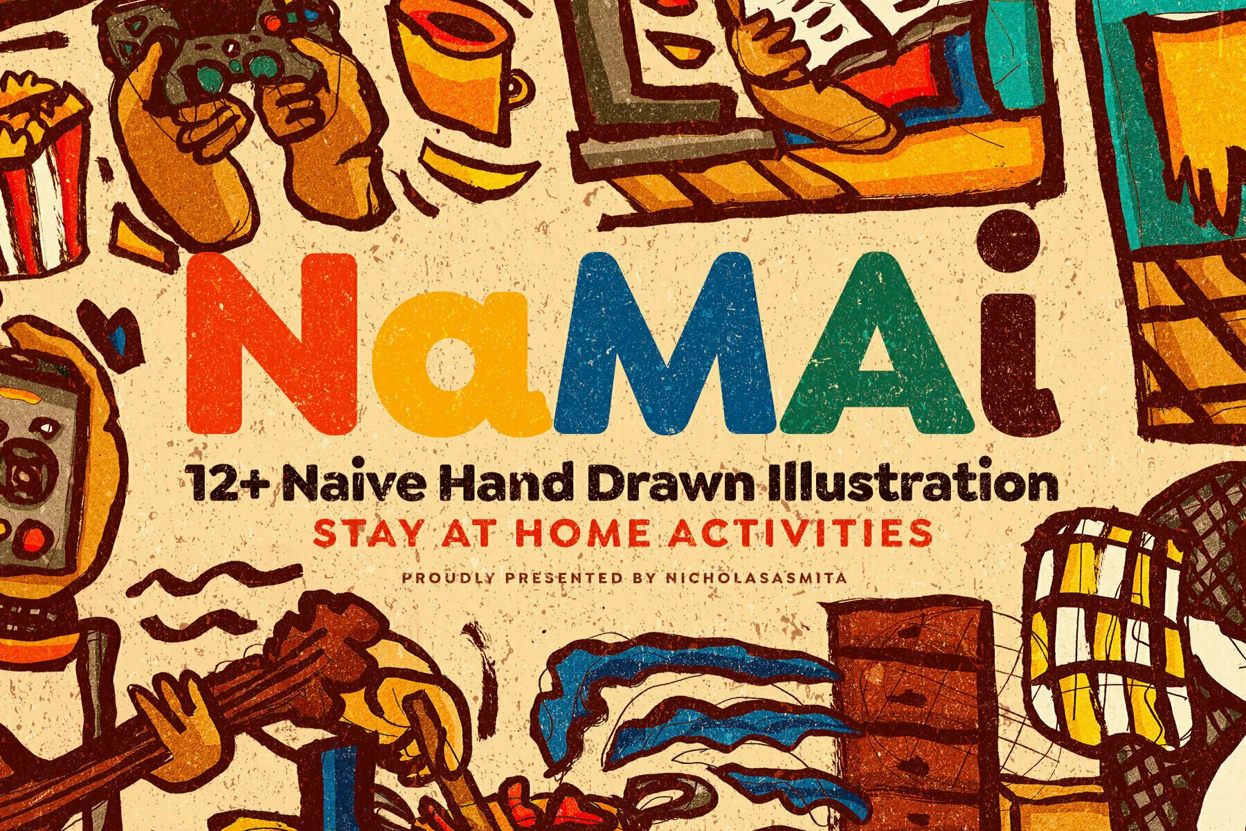 Namai - 12 Naive Hand Drawn Illustrations