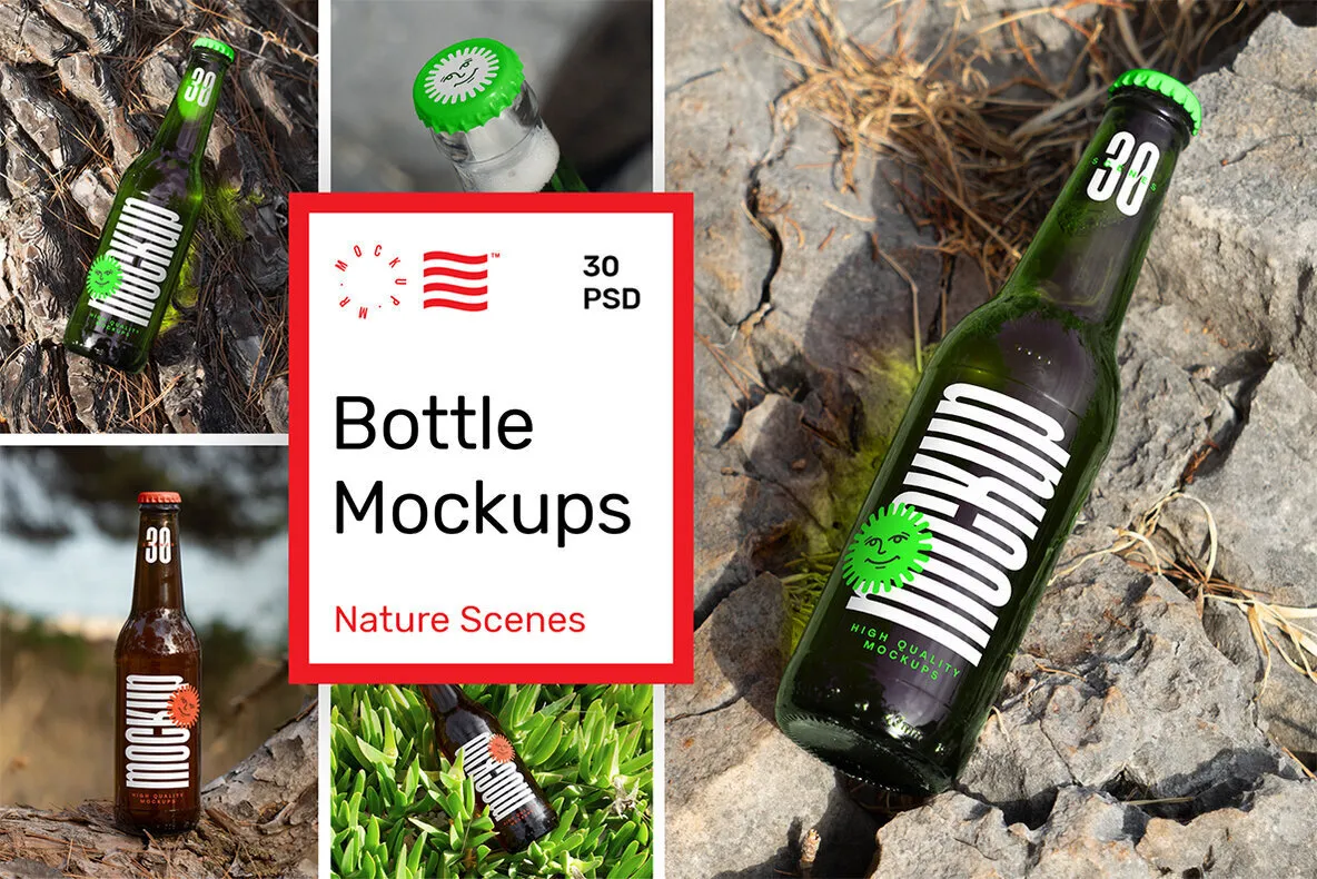 Bottle Mockups - Nature Scenes