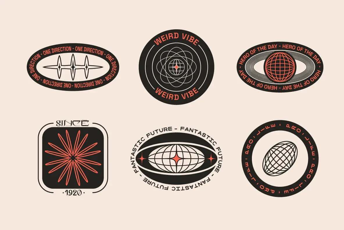 Editable Logo Badge Builder Set Graphics YouWorkForThem