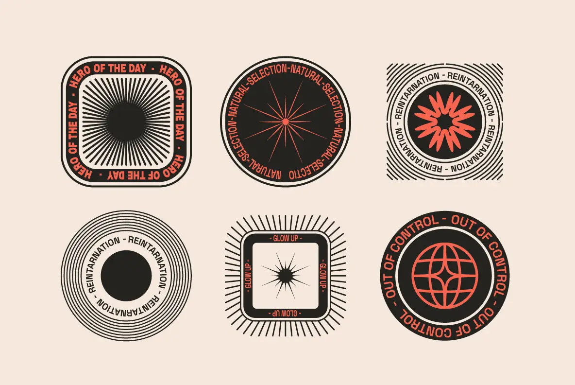 Editable Logo Badge Builder Set Graphics YouWorkForThem