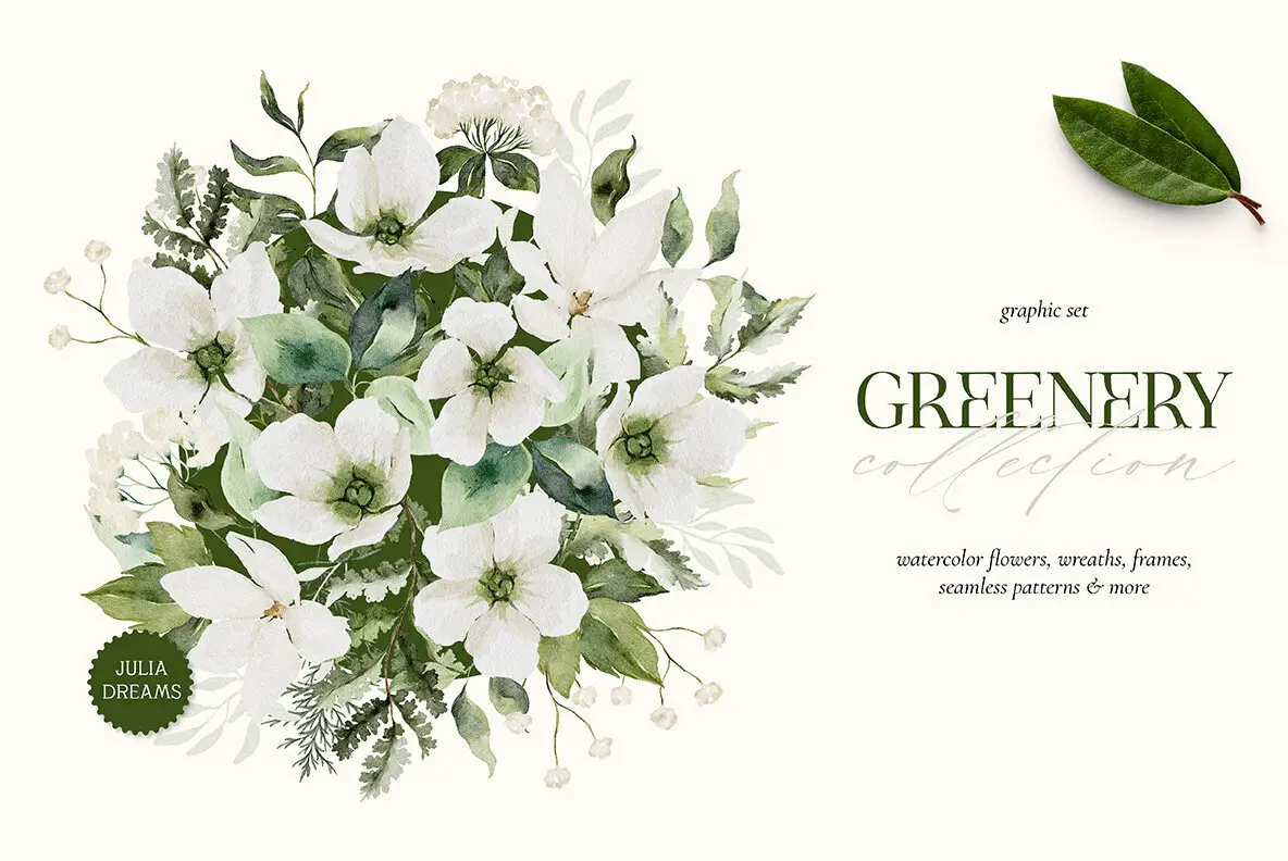 Greenery Watercolor Collection