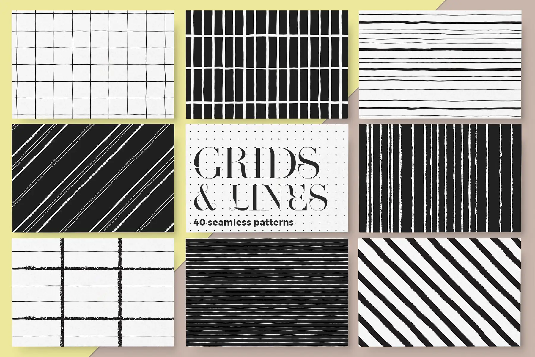 Grids & Lines Seamless Patterns