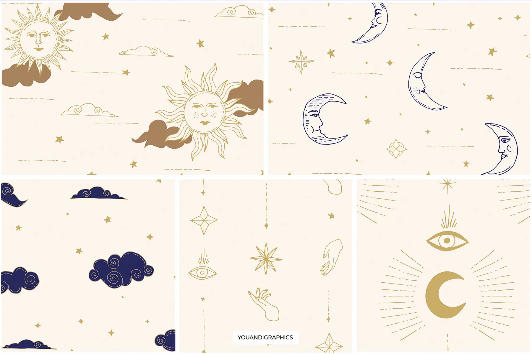 Celestial Patterns Illustrations Graphics - YouWorkForThem