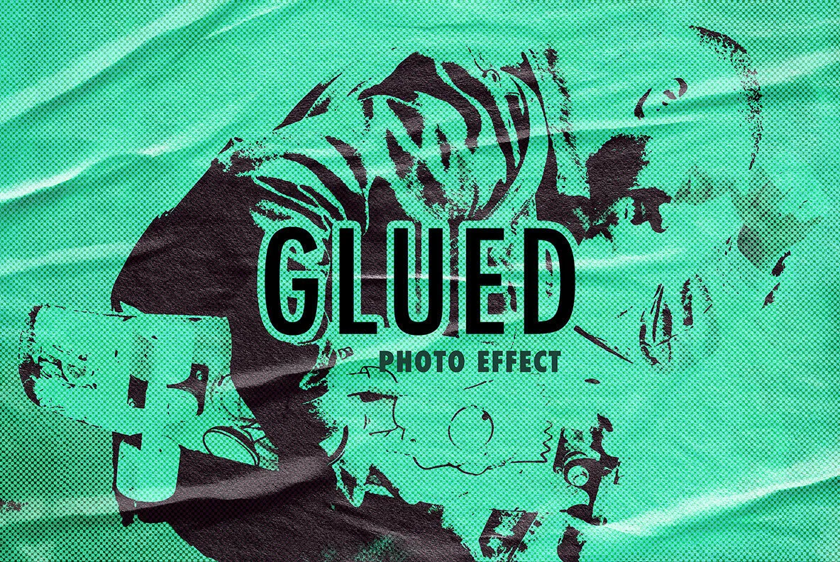 Glued Poster Photo Effect