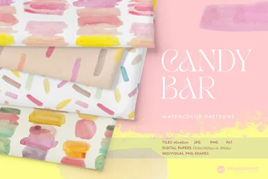 Candy Bar Watercolor Patterns