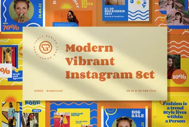 Modern Vibrant Summer Fashion Instagram Pack