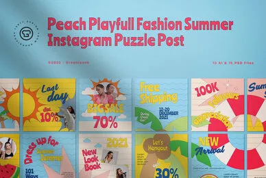 Peach Playful Fashion Summer Instagram Puzzle