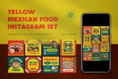 Yellow Mexican Food Instagram Pack