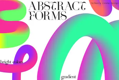 Abstract Forms 3D Gradient Shapes