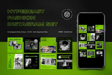 Green Hypebeast Fashion Instagram Pack