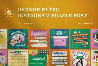 Orange Retro Fashion Instagram Puzzle
