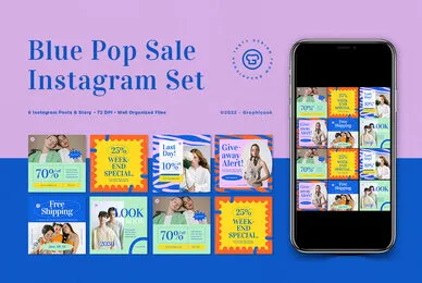 Blue Pop Fashion Sale Instagram Pack