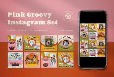 Pink Groovy Fashion Sale Instagram Pack