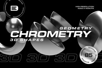 Chrome Geometry 3D Shapes