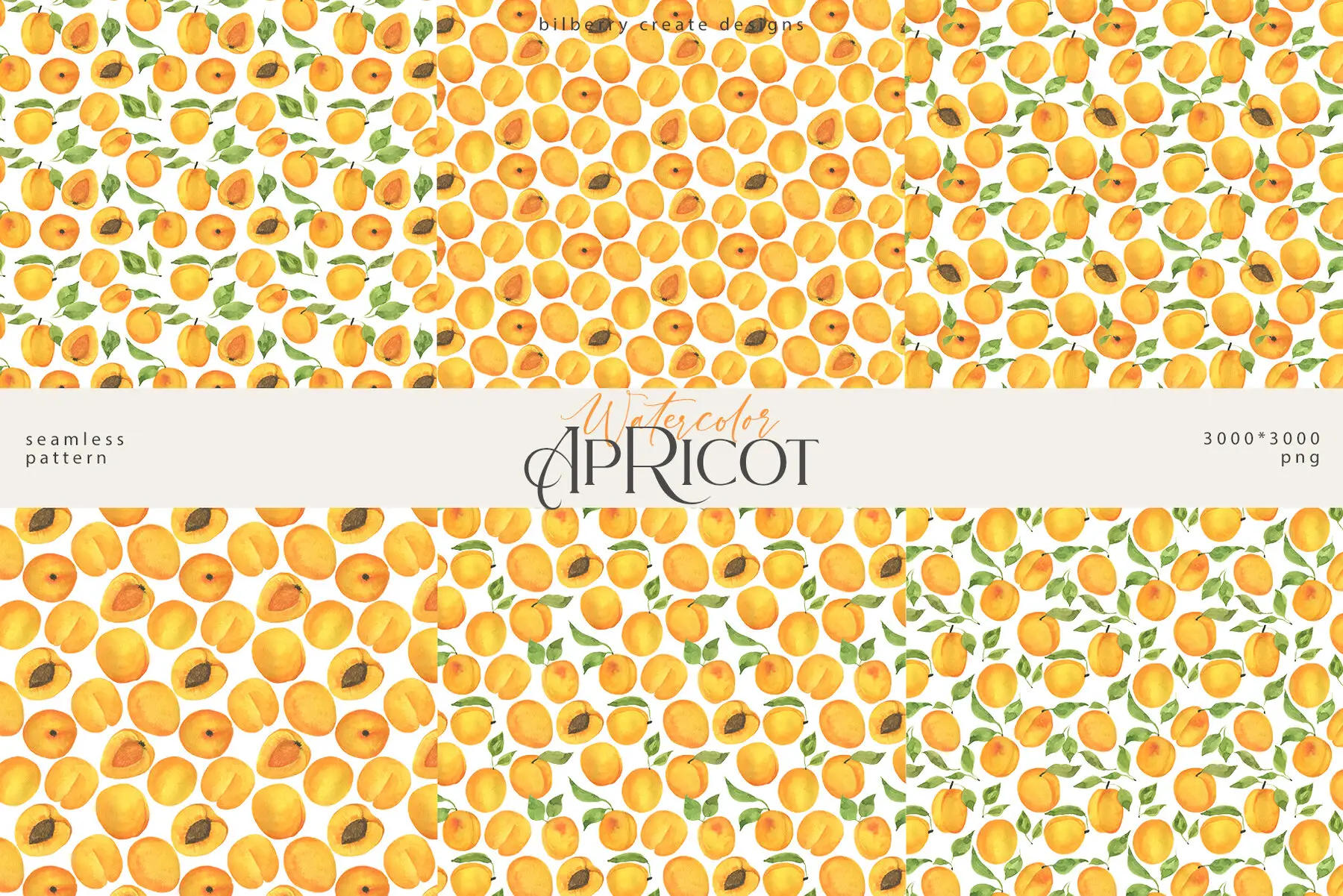 Watercolor Apricot Art Set Graphics - YouWorkForThem