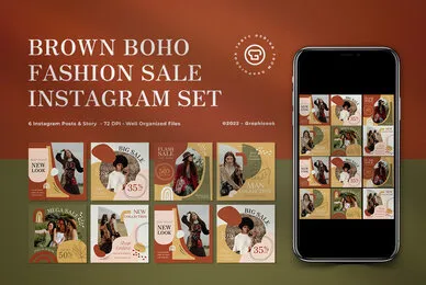 Brown Boho Fashion Sale Instagram Pack