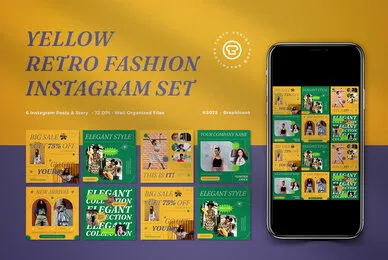 Yellow Retro Fashion Instagram Pack