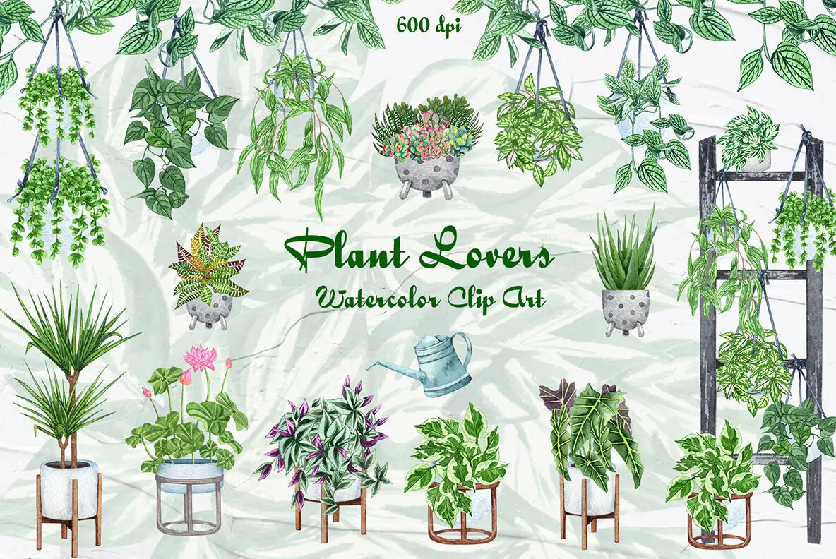 Plant Lovers Watercolor Collection