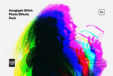 Anaglyph Glitch Photo Effects Pack