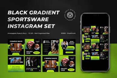Black Gradient Sportwear Instagram Pack