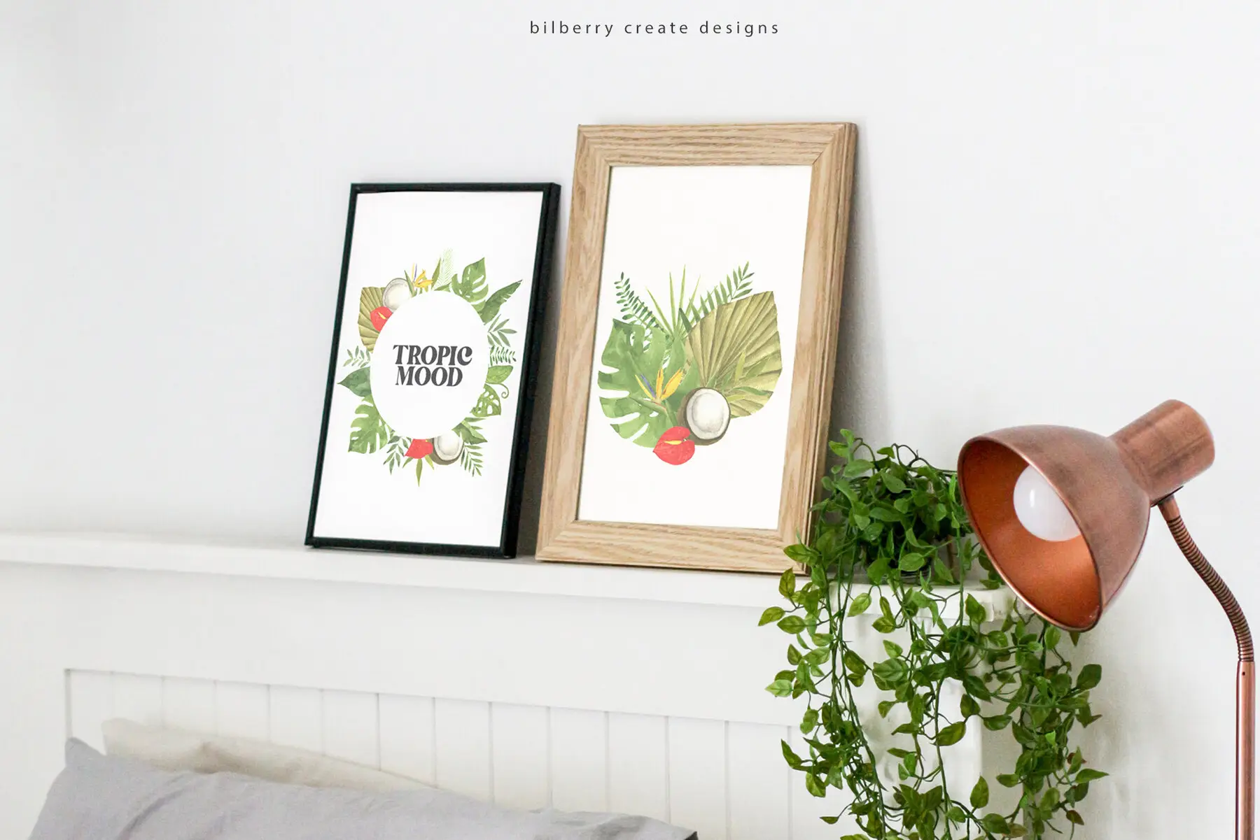 Watercolor Tropical Art Set Graphics YouWorkForThem