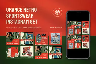 Orange Retro Sportwear Instagram Pack