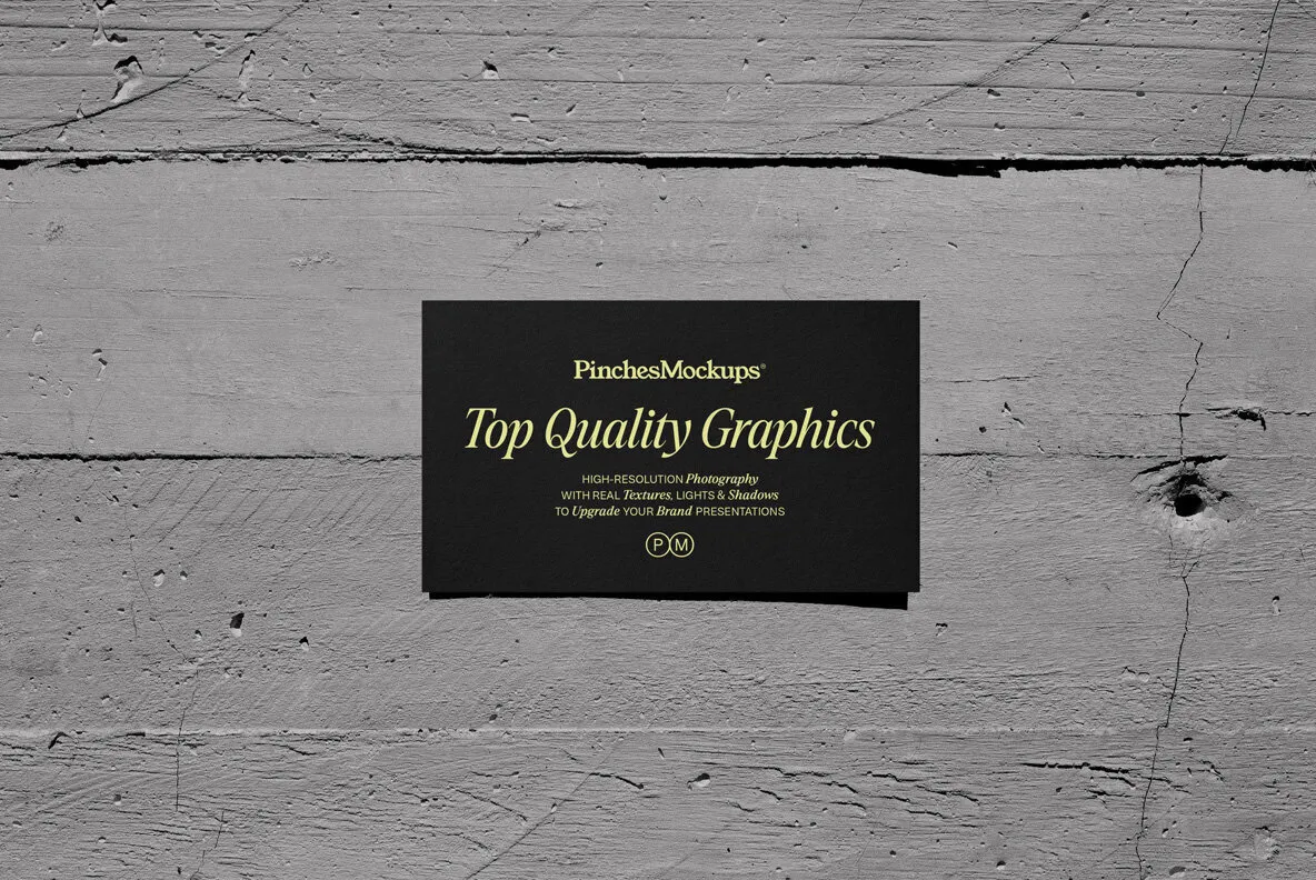 PM_BC 10 - Embossed Debossed Business Cards Mockup Graphics