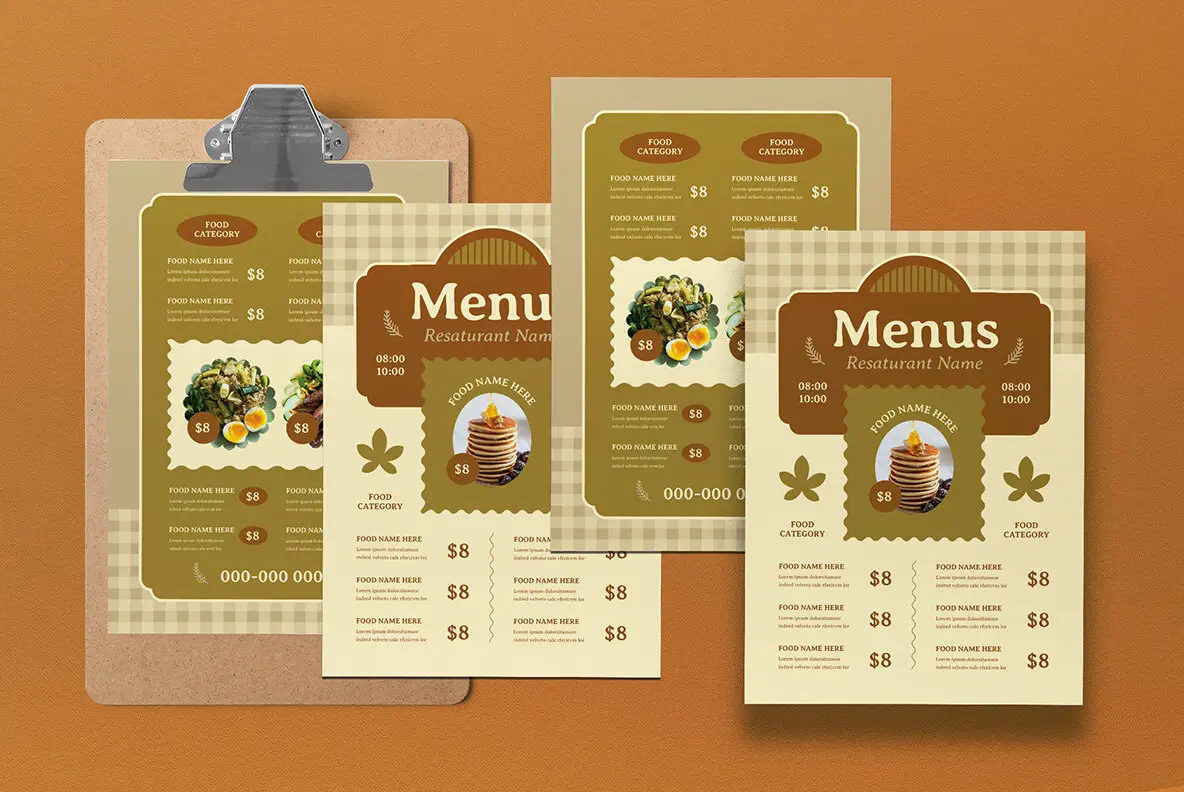 Brown Flat Design Autumn Food Menu Graphics - YouWorkForThem