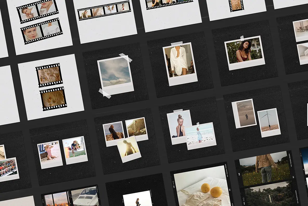 200 Film Frames Instant Templates Graphics - YouWorkForThem