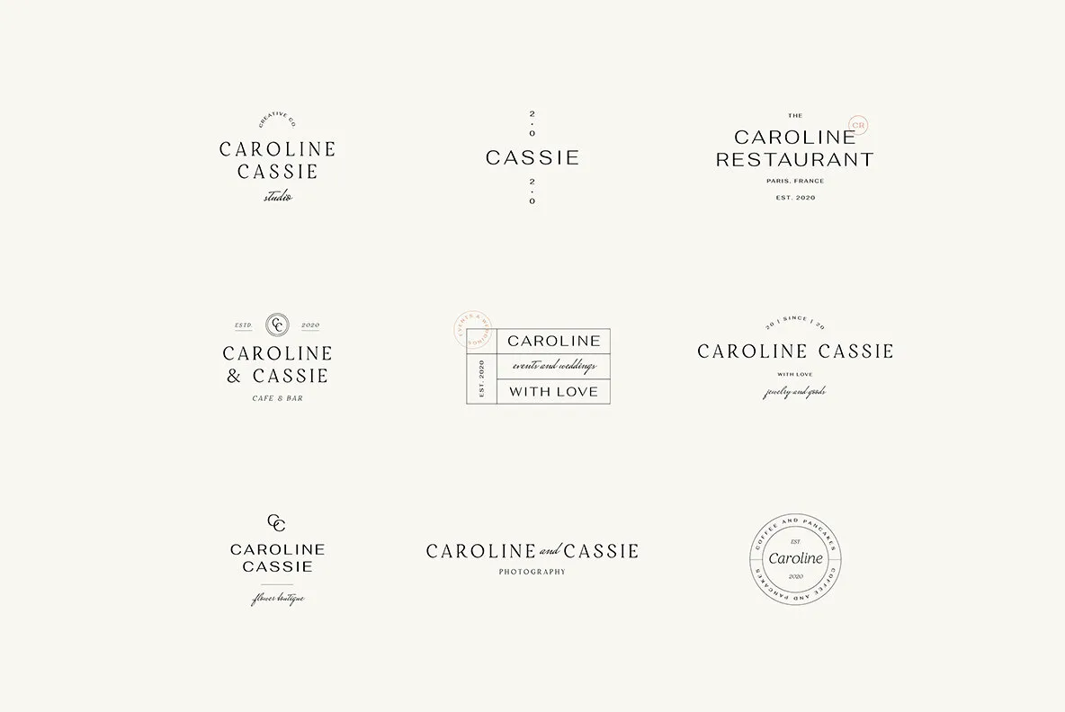 Caroline Minimal Logo Kit Graphics - YouWorkForThem