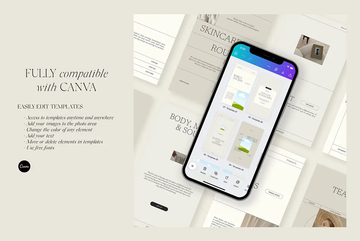 Ps Graphics Wellness Instagram Social Media Pack Canva PS Instagram - YouWorkForThem