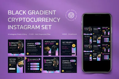 Black Gradient Crypto Instagram Pack