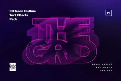 80s Retro Futuristic 3D Neon Text Effect