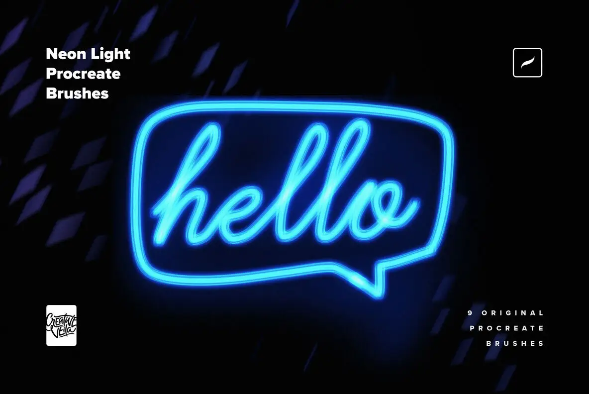 Neon Light Procreate Brushes YouWorkForThem