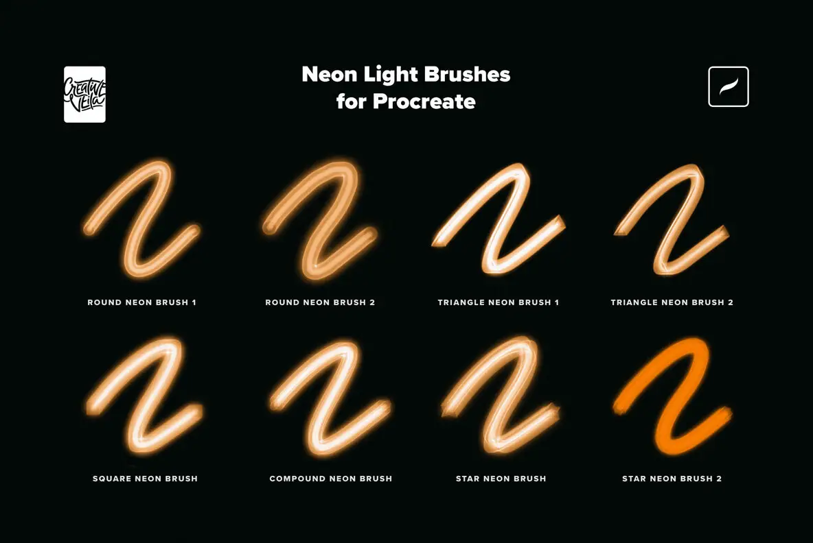 Neon Light Procreate Brushes YouWorkForThem